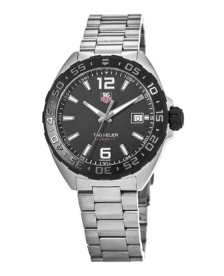 Pre-owned Tag Heuer Formula 1 Quartz Black Dial Steel Men's Watch Waz1110.ba0875