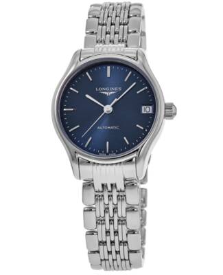 Pre-owned Longines Lyre Automatic Blue Stick Dial Steel Women's Watch L4.361.4.92.6