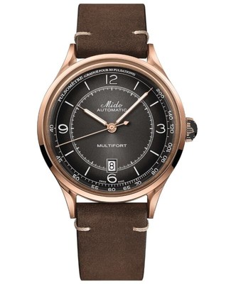 Pre-owned Mido Multifort Patrimony Brown Dial Leather Men's Watch M040.407.36.060.00