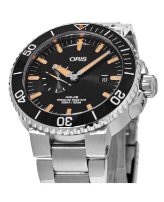 Pre-owned Oris Aquis Small Second, Date Men's Watch 01 743 7733 4159-07 8 24 05peb