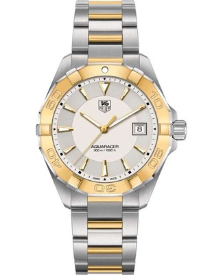 New Tag Heuer Aquaracer Quartz 18k Yellow Gold & Mens Watch WAY1151.BD0912