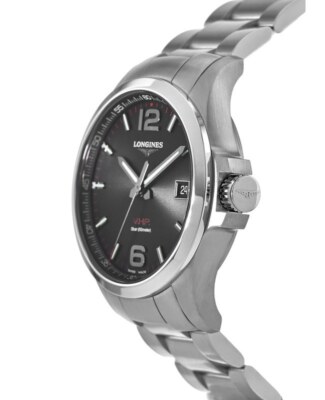 Pre-owned Longines Conquest V.h.p. Stainless Steel Black Men's Watch L3.726.4.56.6