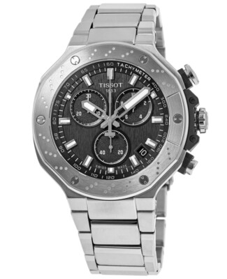 Pre-owned Tissot T-race Chronograph Quartz Black Dial Men's Watch T141.417.11.051.01