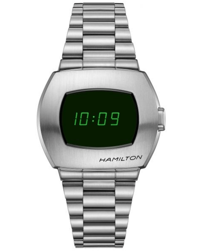 Pre-owned Hamilton Psr Digital Quartz Stainless Steel Men's Watch H52414131