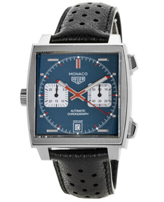 New Tag Heuer Monaco Chronograph Automatic Blue Men's Watch CAW211P.FC6356