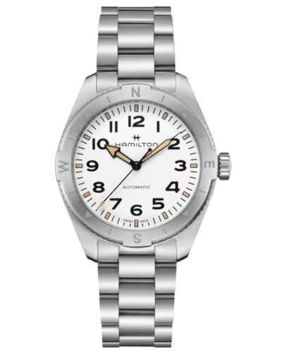 Новые мужские часы Hamilton Khaki Field Expedition с автоматическим белым циферблатом из стали H70315110