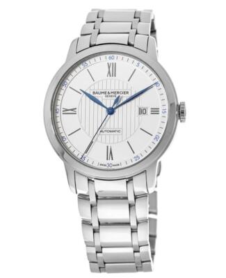 Pre-owned Baume Et Mercier Baume & Mercier Classima Automatic Silver Dial Steel Men's Watch 10334