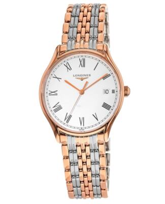 Новые мужские часы Longines Lyre с белым кварцевым циферблатом из розового золота PVD L4.859.1.11.7