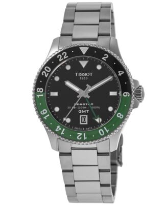 Новые мужские часы Tissot Seastar 1000 Quartz GMT с черным циферблатом T120.852.11.051.00