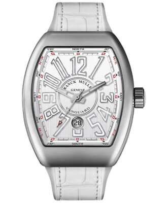Новые мужские часы Franck Muller Vanguard с классическим белым циферблатом V 45 SC DT (BC) AC