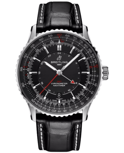 Pre-owned Breitling Navitimer Automatic 41 Gmt Black Dial Men's Watch A32310251b1p1