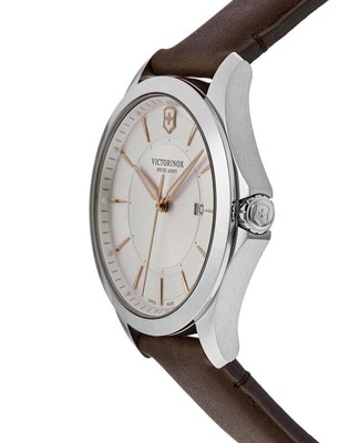 Pre-owned Victorinox Swiss Army Alliance Quartz White Dial Brown Men's Watch 241907