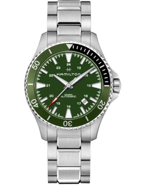 New Hamilton Khaki Navy Scuba Auto Green Dial Steel Men Watch H82375161