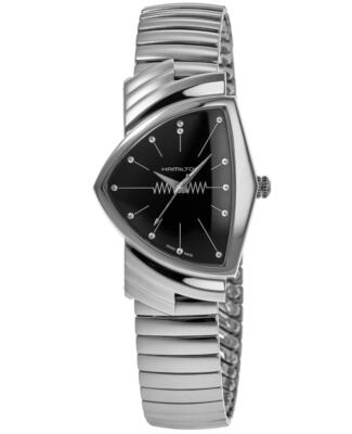 New Hamilton Ventura Quartz Black Dial Steel Unisex Watch H24411232