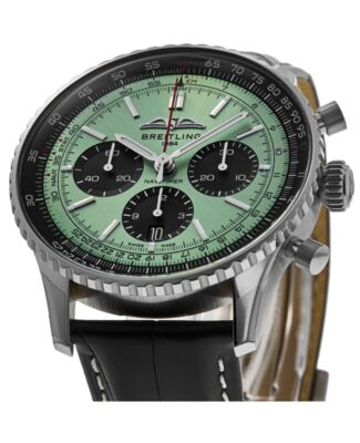 Pre-owned Breitling Navitimer B01 Chronograph 43 Green Men's Watch Ab0138241l1p1