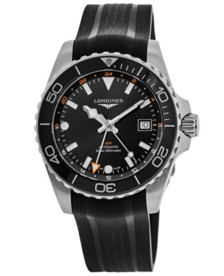 Pre-owned Longines Hydroconquest Gmt Automatic Black Dial Men's Watch L3.890.4.56.9