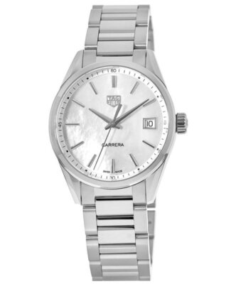 Новые женские часы Tag Heuer Carrera Quartz с перламутром диаметром 36 мм, WBK1311.BA0652