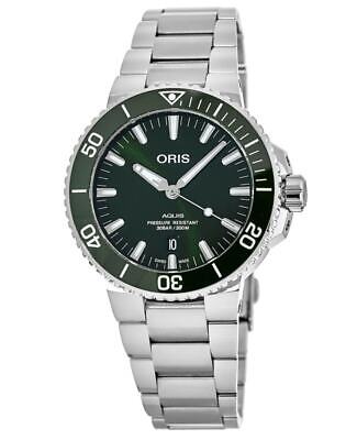 Pre-owned Oris Aquis Date Green Dial Men's Watch 01 733 7732 4157-07 8 21 05peb