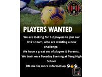 Under 12 Players Wanted