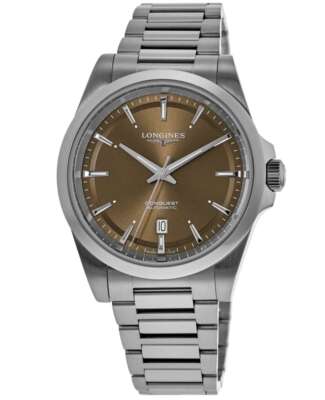 New Longines Conquest Automatic Brown Dial Steel Mens Watch L3.830.4.62.6