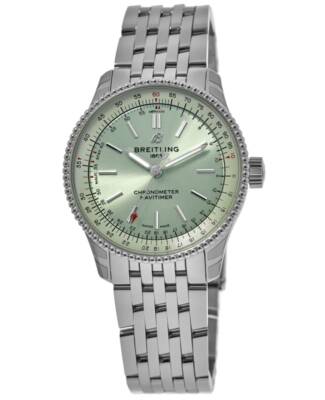 Pre-owned Breitling Navitimer Automatic 36 Green Dial Women's Watch A17327361l1a1