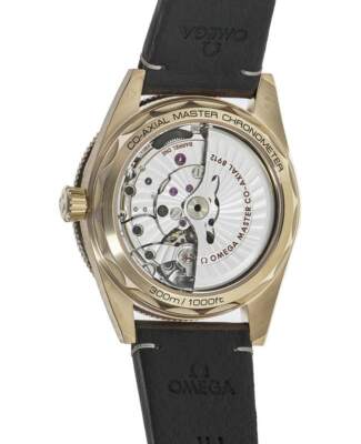 Pre-owned Omega Seamaster 300 Bronze Gold Leather Men's Watch 234.92.41.21.10.001