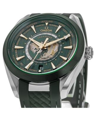 Pre-owned Omega Seamaster Aqua Terra Gmt Worldtimer Men's Watch 220.32.43.22.10.001