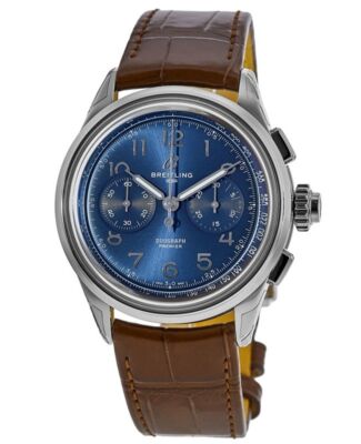 Новые мужские часы Breitling Premier B15 Duograph с синим циферблатом AB1510171C1P1