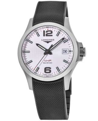 Новые мужские часы Longines Conquest V.H.P. с кварцевым серебряным циферблатом L3.726.4.76.9