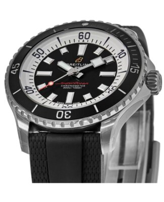 Pre-owned Breitling Superocean Automatic 44 Black Dial Men's Watch A17376211b1s1