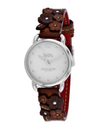 New Coach Perry Quartz Beige Dial Leather Strap Women's Watch 14502761