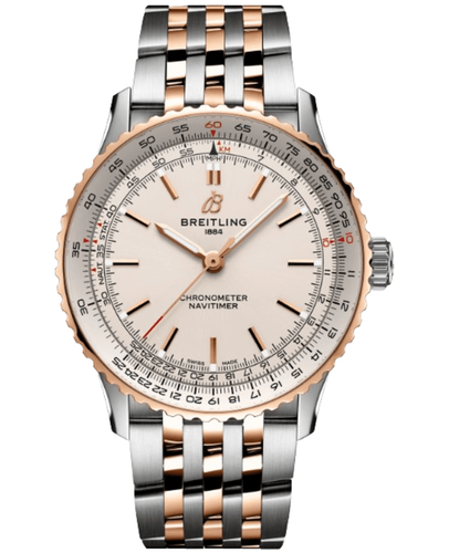 Pre-owned Breitling Navitimer Automatic 41 Cream Dial 18k Men's Watch U17329f41g1u1