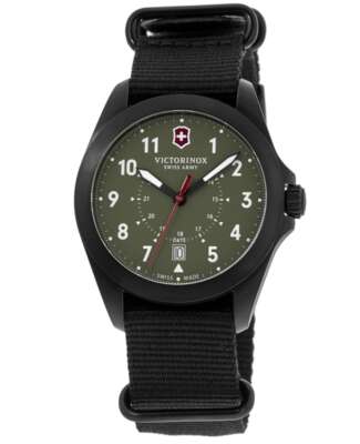 VICTORINOX VICTORINOX SWISS ARMY HERITAGE QUARTZ GREEN DIAL FABRIC MEN'S WATCH 241972