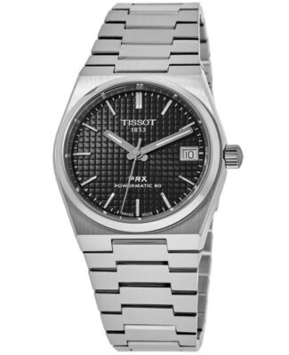 Pre-owned Tissot Prx T-classic Powermatic 80 Black Dial 23 Jewels Automatic Unisex Watch