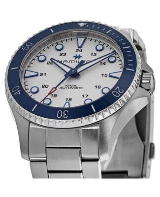 Pre-owned Hamilton Khaki Navy Scuba Auto White Dial Steel Men's Watch H82505150