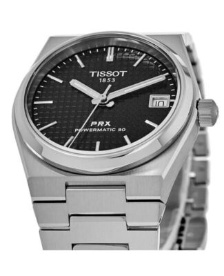 Pre-owned Tissot Prx T-classic Powermatic 80 Black Dial 23 Jewels Automatic Unisex Watch