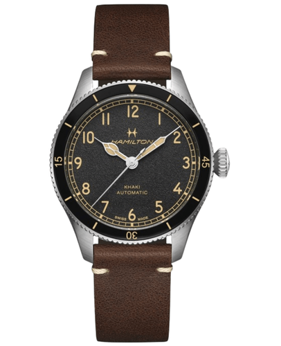 New Hamilton Khaki Aviation Pilot Pioneer Auto Black Women's Watch H76205530