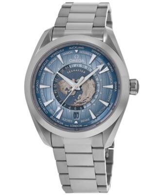 Новые мужские часы Omega Seamaster Aqua Terra 150M Worldtimer 220.10.43.22.03.002