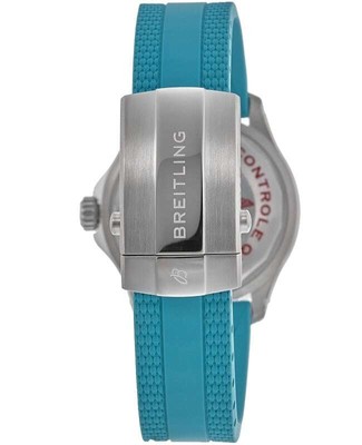 Pre-owned Breitling Superocean Automatic 36 Turquoise Women's Watch A17377211c1s1