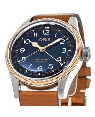 Pre-owned Oris Big Crown Pointer Date Blue Men's Watch 01 754 7741 4365-07 5 20 71
