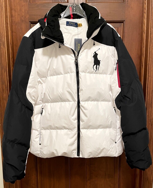 Polo Ralph Lauren Big Polo Pony Down Jacket Hooded White XL