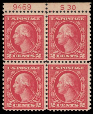 540, Mint NH F/VF Top Plate Block of Four Stamps Cat $175.00 - Stuart Katz