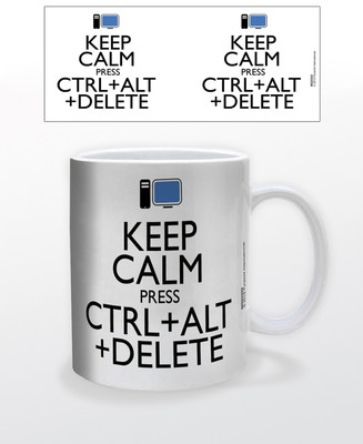 KEEP CALM CTRL ALT DELETE 11 OZ COFFEE MUG COMPUTER TECHNOLOGY FUNNY CUP SCREEN!