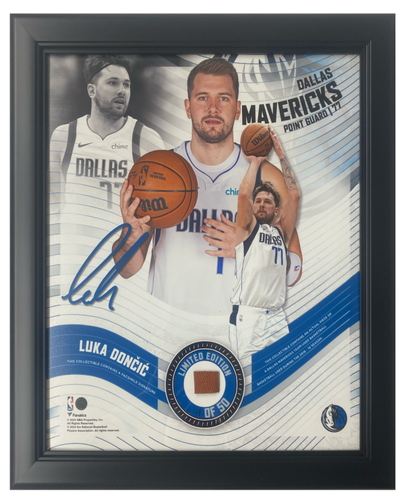 Tableau Encadré Luka Doncic - Dallas Mavericks - Collage De Souvenirs De Match - 15x17 Pouces - Occasion LE 50