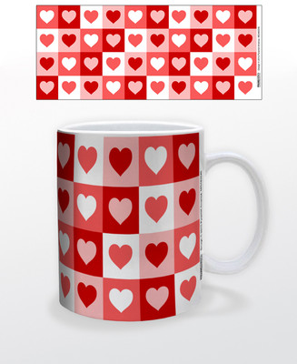 HEARTS IN BOXES 11 OZ COFFEE MUG TEA CUP LOVE DECOR WOMAN GIRLY ACCESSORIZE FUN!