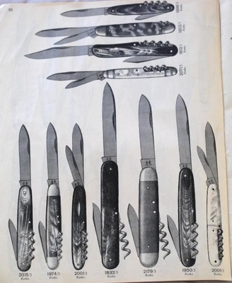 1915 Musterkatalog der Firma F. W. Jordan - Messer, Solingen