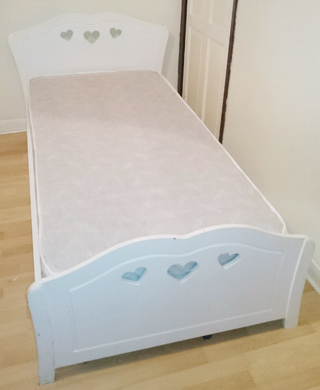 Single Bed With Mattress Used White Wood Storage With Mattress In