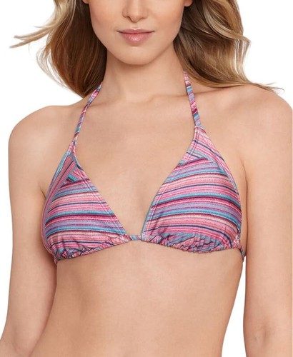 Salt + Cove Women's Under Wraps Printed Triangle Bikini Top (Multi, X-Large)