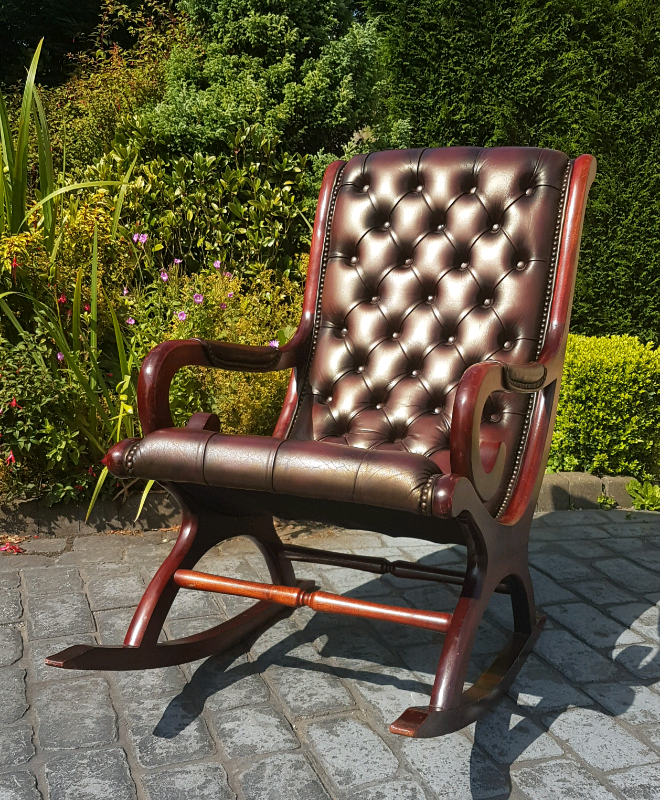 Vintage Chesterfield Rocking Chair in Oxblood in Liversedge, West