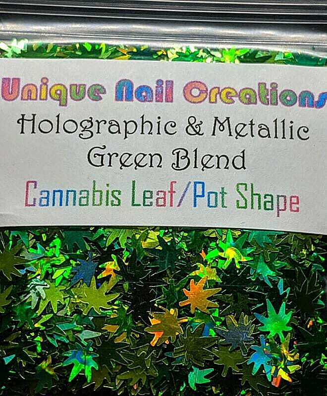 4/20~CANNABIS LEAF/POT SHAPE GLITTER~NailArt•Acrylic•Gel•Body Art•Face•Festival